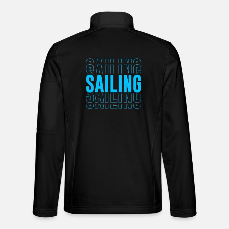 Segeltypografie - Text gestapelt - Unisex Softshelljacke - Schwarz