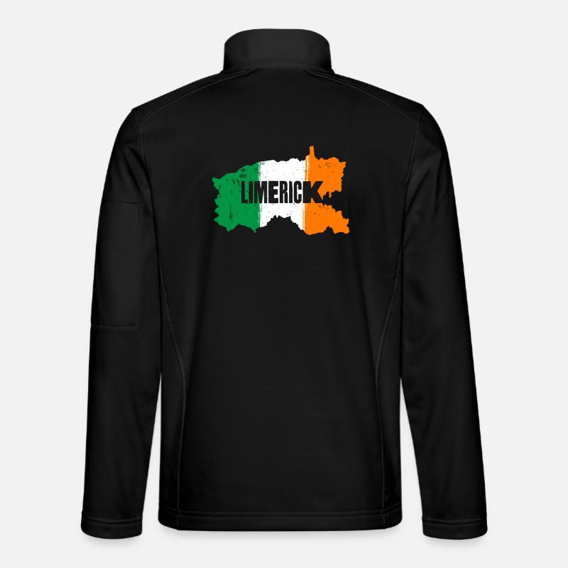 Limerick Ireland Flag | County Outline Map - Unisex Softshell Jacket - black