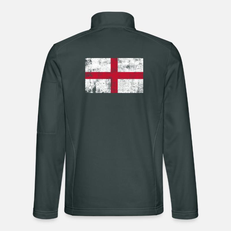 Drapeau de l’Angleterre Drapeau Grunge Retro Vintage Veste en tissu softshell Unisexe