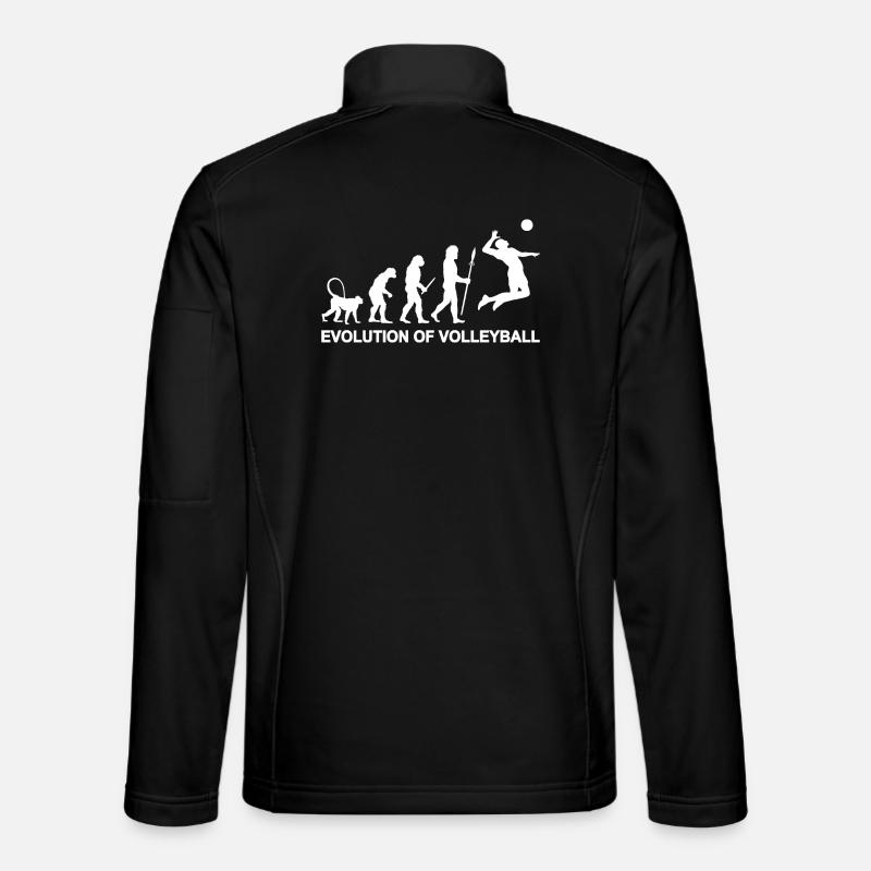 Evolution des Volleyballs - Unisex Softshelljacke - Schwarz