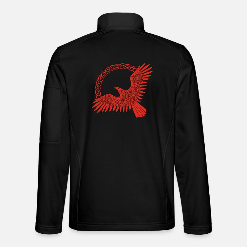 red viking eagle - Unisex Softshell Jacket - black