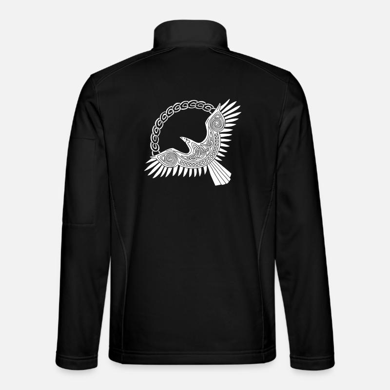 white viking eagle - Unisex Softshell Jacket - black