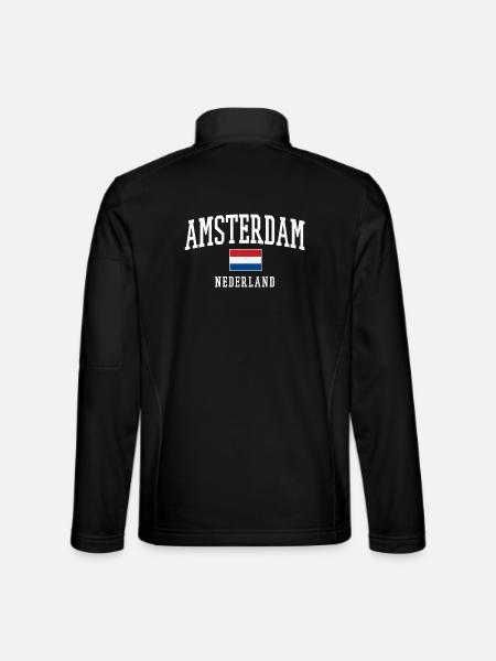 Amsterdam NL Flag Design - Unisex Softshell Jacket - black