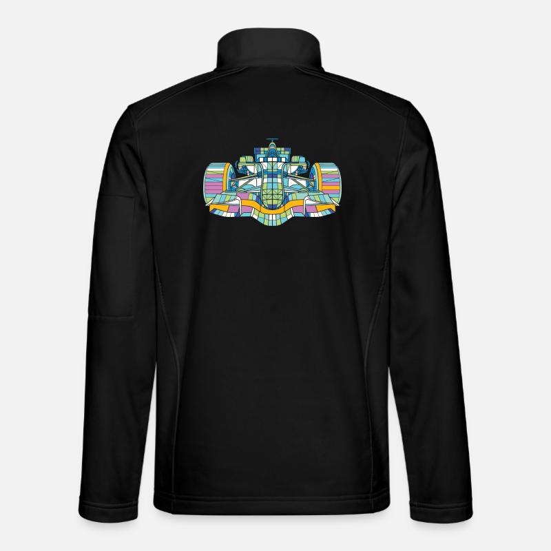 Voiture de course colorée Veste en tissu softshell Unisexe