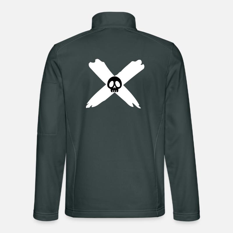 Skull and white cross Unisex Softshell Jacket