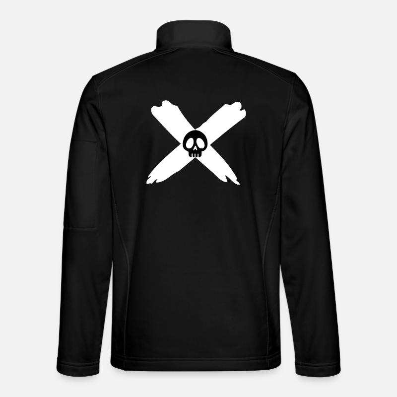 Crâne et croix blanche - Veste en tissu softshell Unisexe - noir