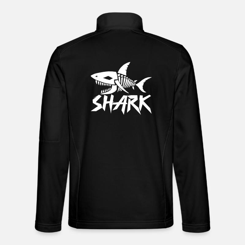 Hai-Skelett - Unisex Softshelljacke - Schwarz