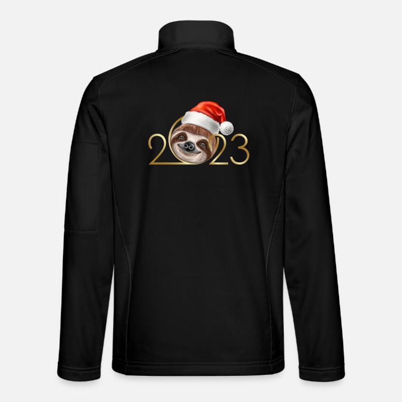 2023 New Year's Eve sloth - Unisex Softshell Jacket - black