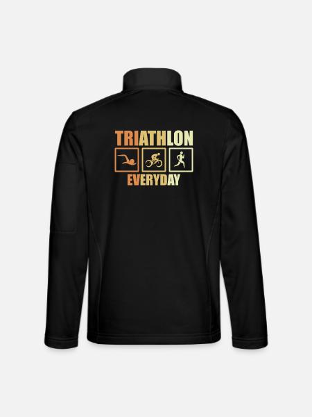 Fahrrad Triathlon Routine - Unisex Softshelljacke - Schwarz - Hinten