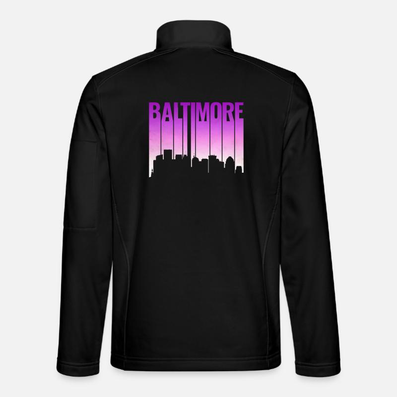 Baltimore Skyline Gradient - Unisex Softshelljacke - Schwarz