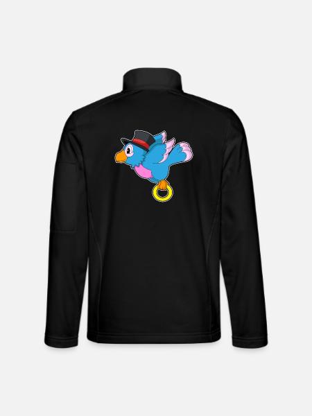 Parrot Groom Wedding Ring Wedding - Unisex Softshell Jacket - black