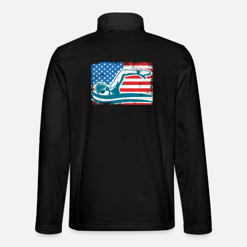 4 juillet Natation - Veste en tissu softshell Unisexe - noir