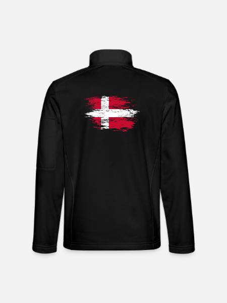 Drapeau du Danemark utilisé - Veste en tissu softshell Unisexe - noir