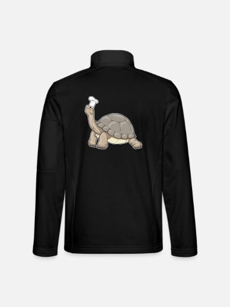 Turtle Chef Chef Chef Hat Cooking - Unisex Softshell Jacket - black - Back