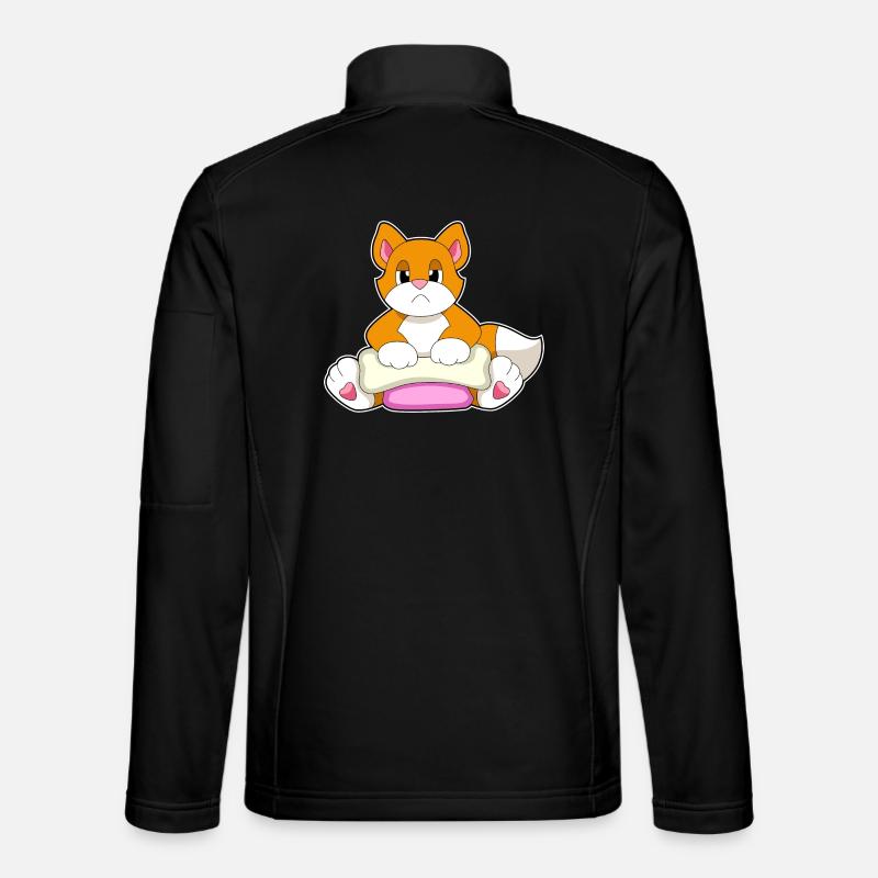 Katze Knochen - Unisex Softshelljacke - Schwarz