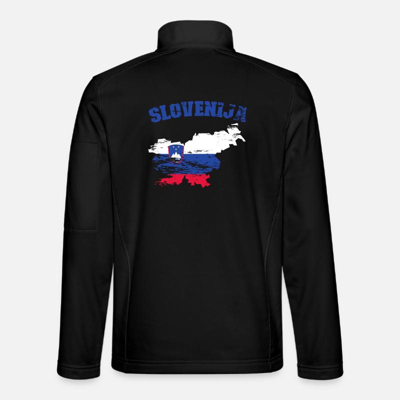Slovenia Flag Map used - Unisex Softshell Jacket - black