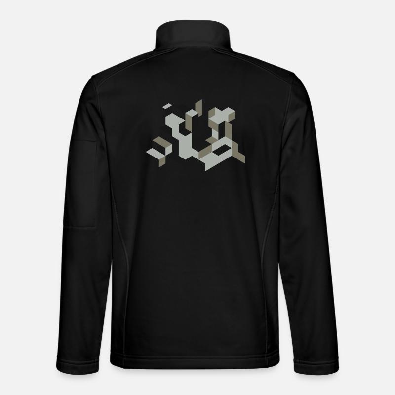 Perspective Construction Cube Teindre Yourself Labyrinthe 3D Veste en tissu softshell Unisexe
