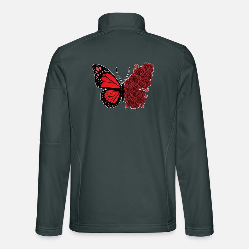 Roses papillons Veste en tissu softshell Unisexe