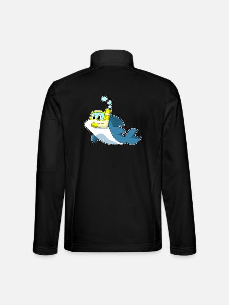 Dolphin Diver Snorkel Diving - Unisex Softshell Jacket - black