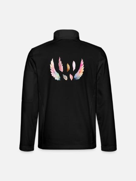 Coloured watercolour plumage - Unisex Softshell Jacket - black