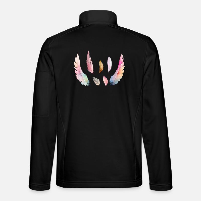 Plumages Colorés d'Aquarelle Veste en tissu softshell Unisexe