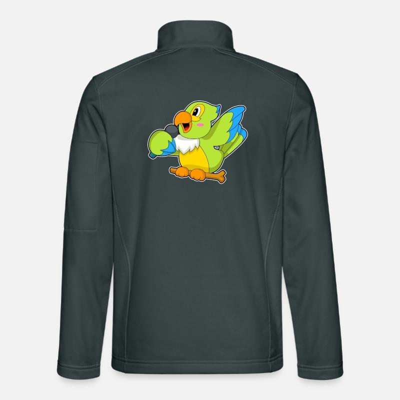 Papagei Sänger Mikrofon Singen Unisex Softshelljacke