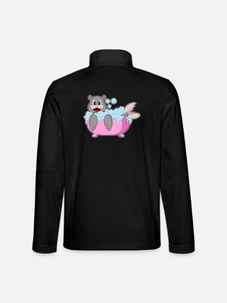 Seal Bathing Bathtub - Unisex Softshell Jacket - black - Back