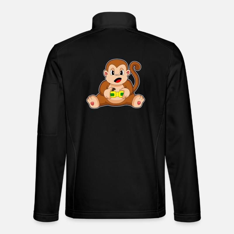 Affe Gamer Controller - Unisex Softshelljacke - Schwarz