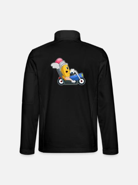 Bleistift Motorrad - Unisex Softshelljacke - Schwarz - Hinten