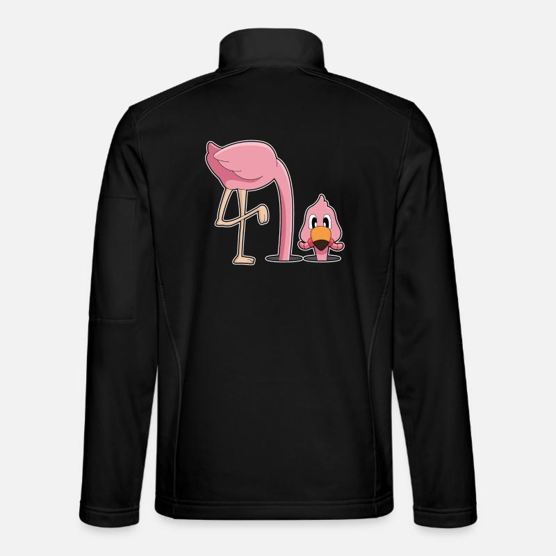 Lustiger Flamingo - Unisex Softshelljacke - Schwarz