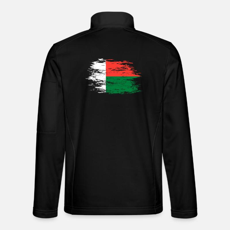 Drapeau de Madagascar utilisé - Veste en tissu softshell Unisexe - noir