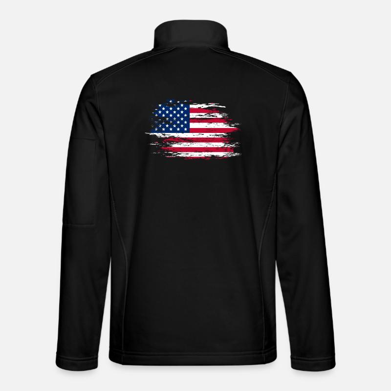 USA Flagge used - Unisex Softshelljacke - Schwarz