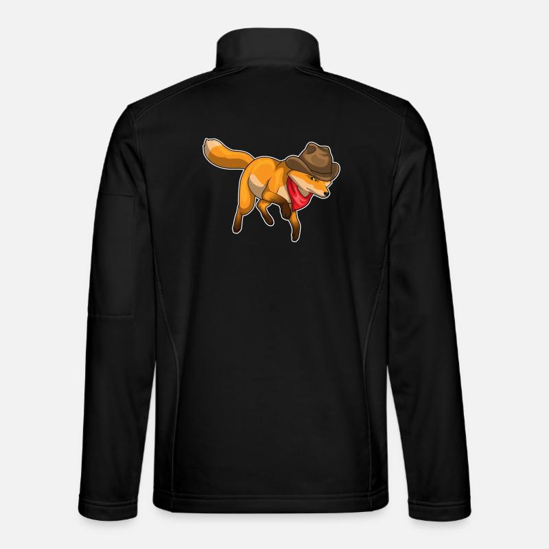 Fox Cowboy Cowboy Hat - Veste en tissu softshell Unisexe - noir
