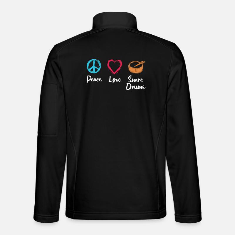 Peace Love Drum - Unisex Softshell Jacket - black