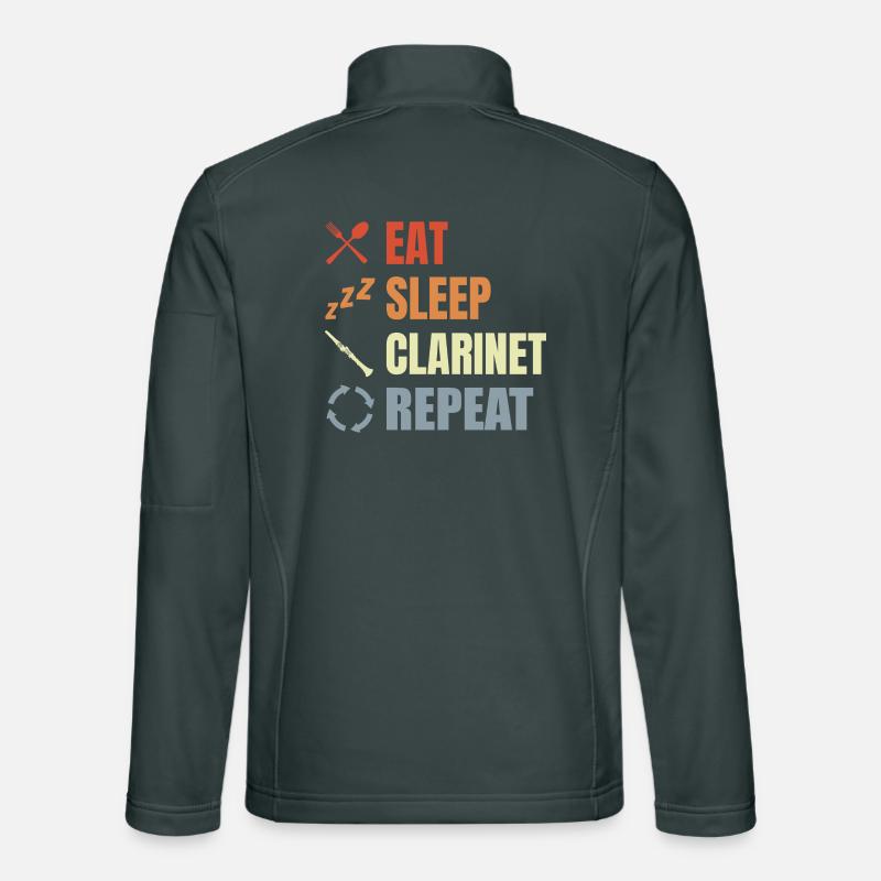 Eat Sleep Clarinet Repeat Unisex Softshell Jacket
