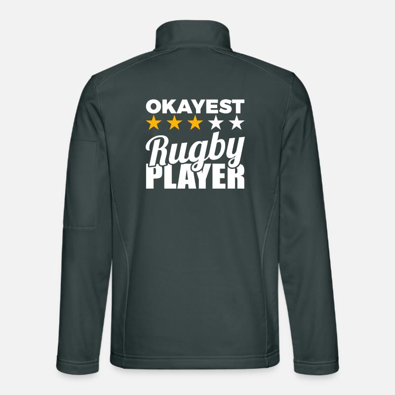 Witziger Rugbyspieler Unisex Softshelljacke
