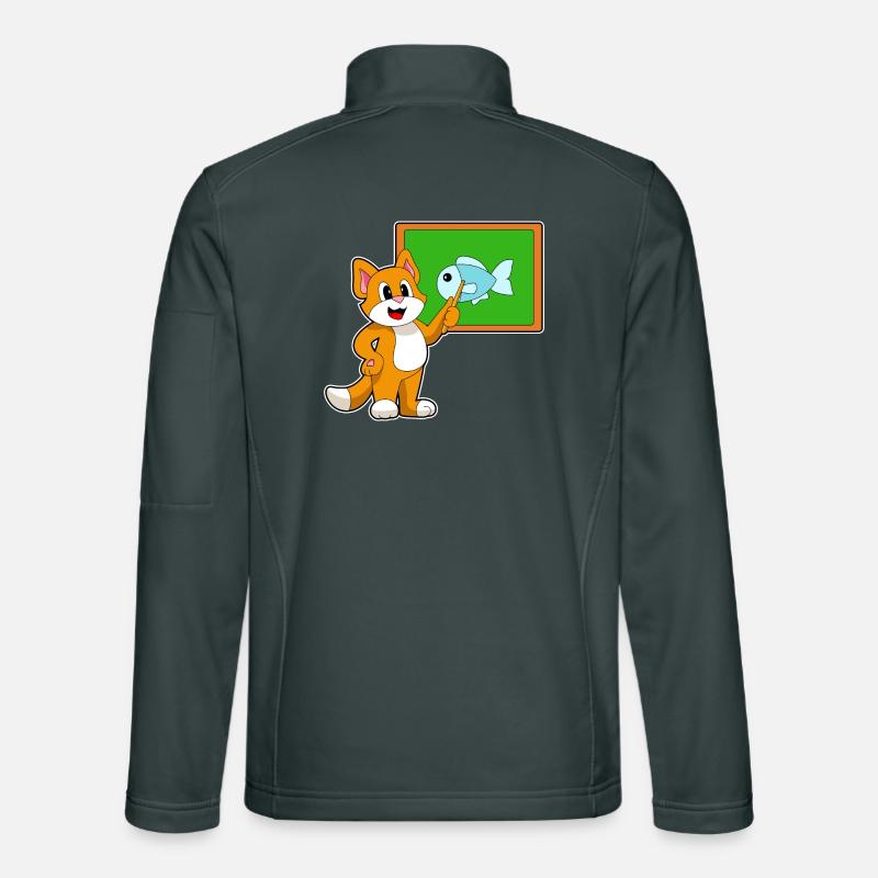 Katze Lehrer Zeigestab Schule Unisex Softshelljacke