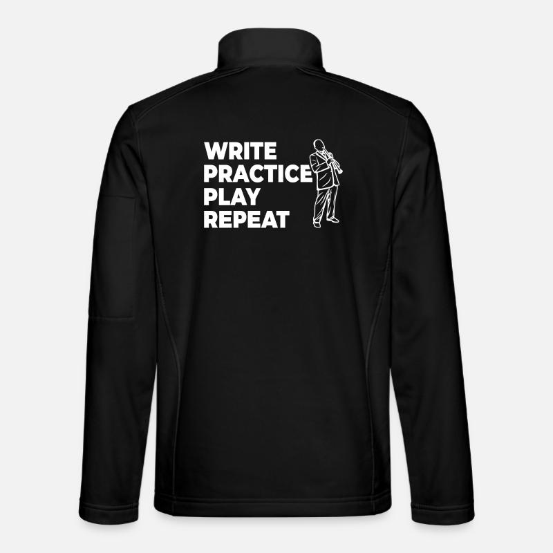 Écrire, pratiquer, jouer, répéter - Veste en tissu softshell Unisexe - noir