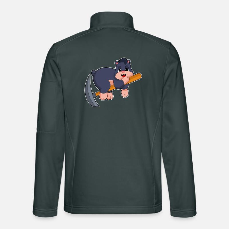 Mole Miner Pickaxe Mining Unisex Softshell Jacket