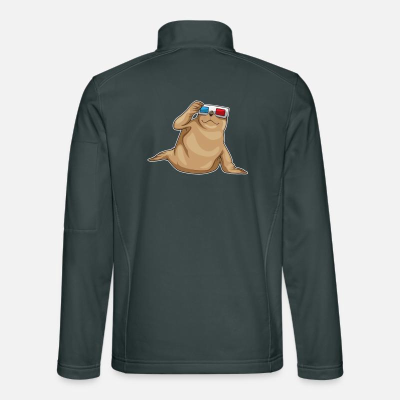 Seehund Brille Unisex Softshelljacke