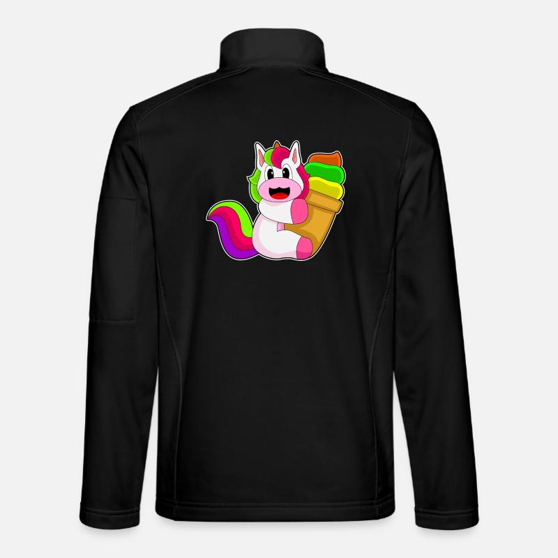 Einhorn Waffeleis - Unisex Softshelljacke - Schwarz