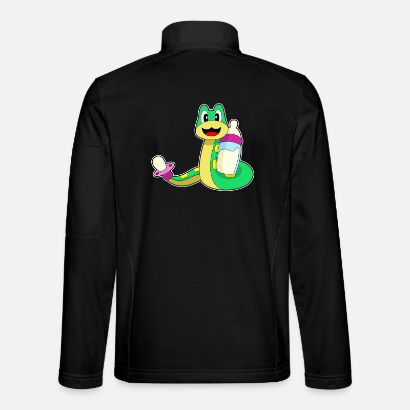 Schlange Babyflasche Schnuller - Unisex Softshelljacke - Schwarz