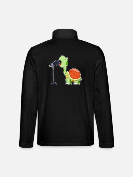 Chant Turtle Singer Microphone Chant - Veste en tissu softshell Unisexe - noir