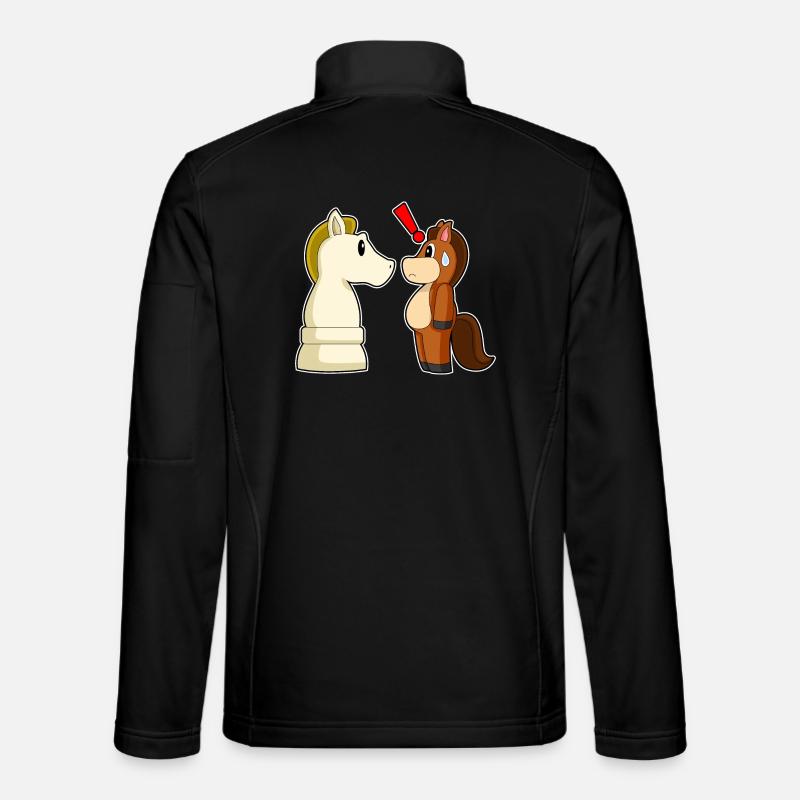 Pferd Schachfigur Springer Schach - Unisex Softshelljacke - Schwarz