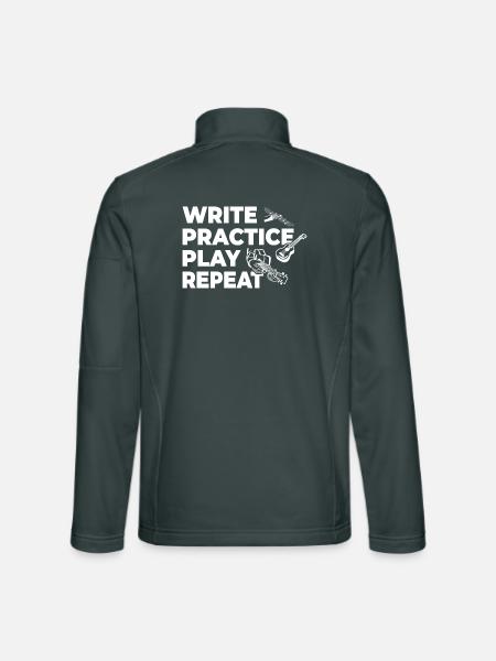 Motivation für Ukulele Spieler - Unisex Softshelljacke - Dunkelgrau - Hinten