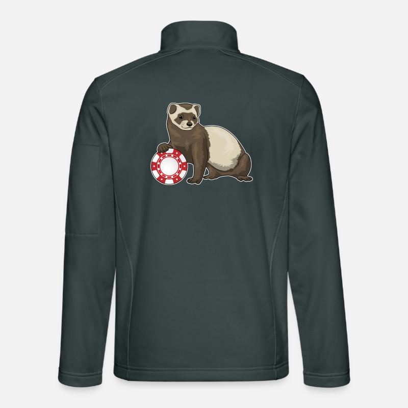 Frettchen Poker Pokerchips Unisex Softshelljacke