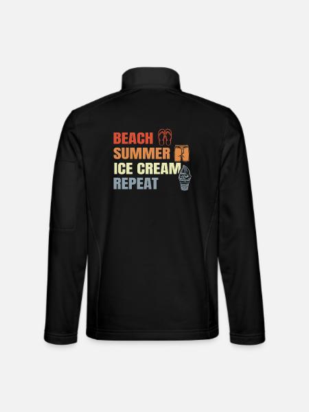 Vintage Ice Cream Saying - Unisex Softshell Jacket - black - Back