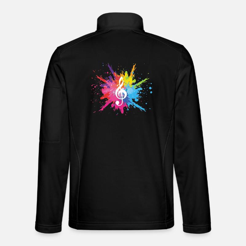 Music and multicolored explosion (white) Unisex Softshell Jacket