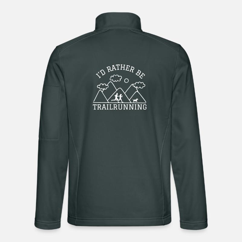 Id rather be TrailRunning Mountains Runner with Dog Unisex Softshell Jacket