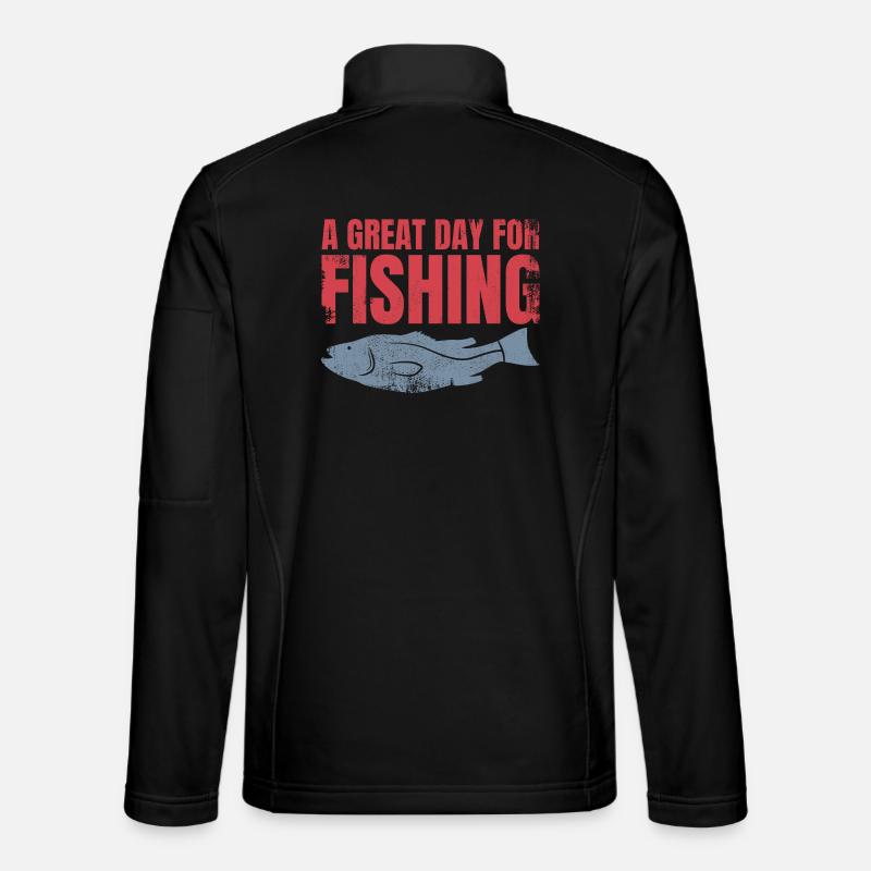 Fishing slogan - Unisex Softshell Jacket - black